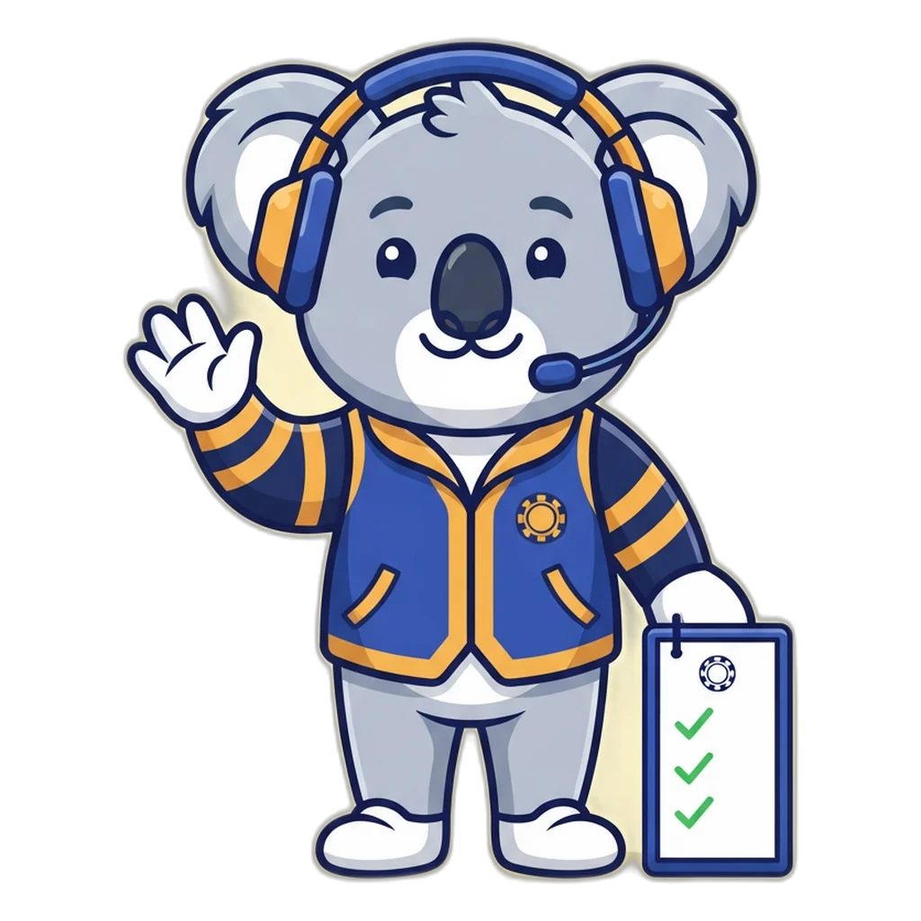 Koala mascot in a headset ready to help, the friendly face of Club 6E customer care
