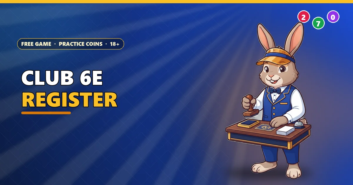 Rabbit clerk stamping a membership card for the Club 6E register page